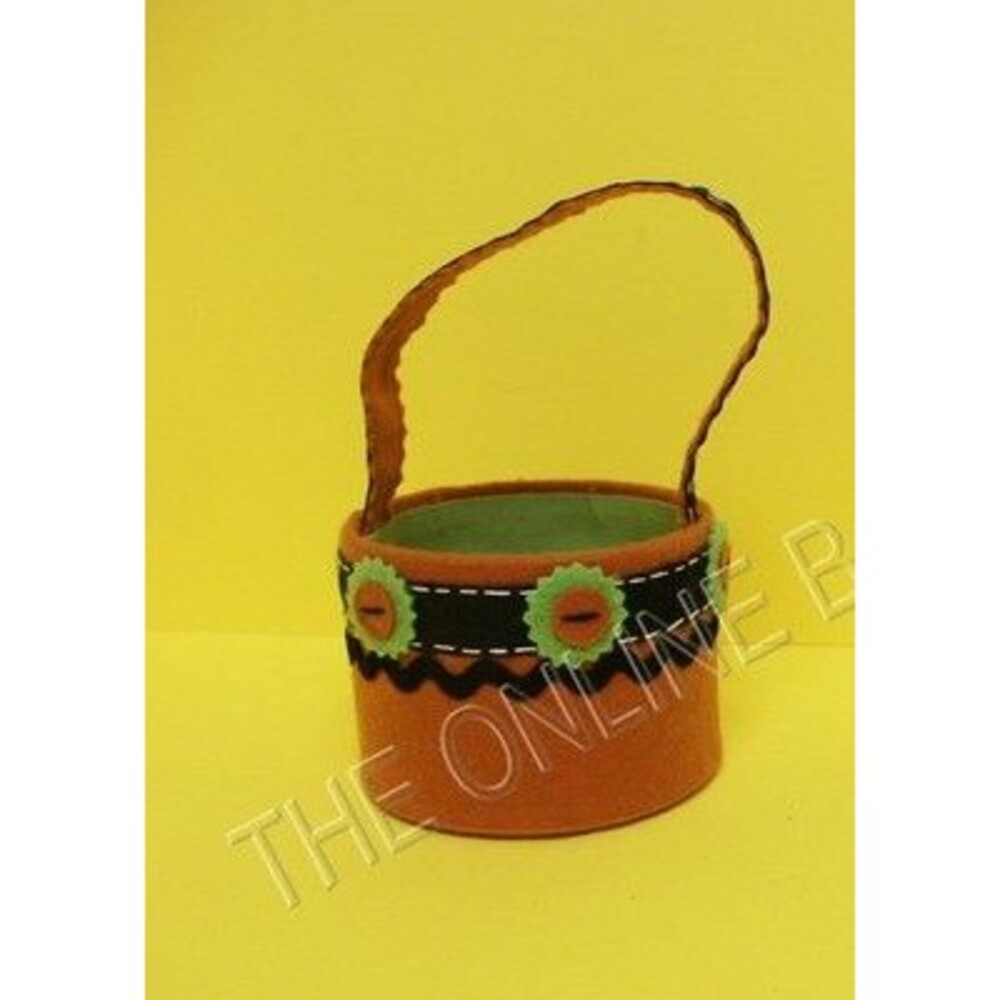 Pottery Barn Kids Halloween Trick Or Treat Candy Gift Cup Bag Tote Orange